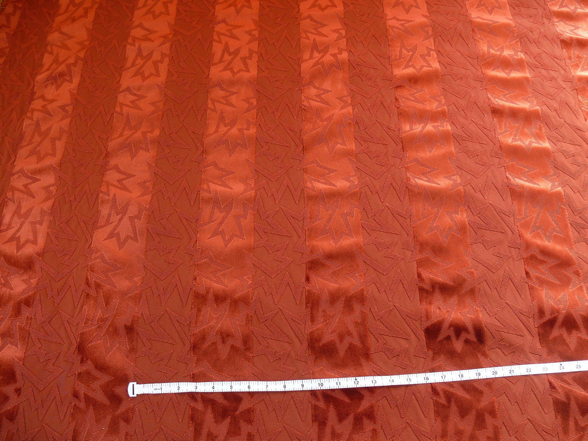 By yard Lee Jofa Groundworks Calypso Velvet Russet Jazzy Orange Stripe Cut Velvet MSRP USD 296/Y