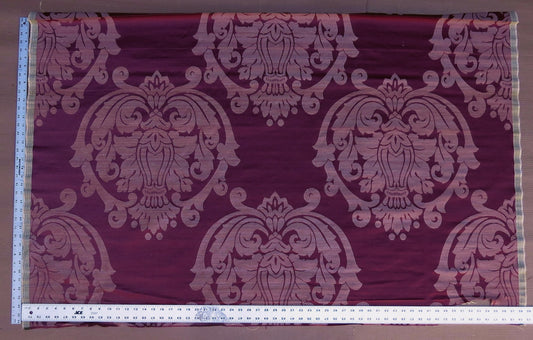 By Yd Lee Jofa Imperial Damask In Plum Neo-classic Purple Red Cotton Silk Medallion Renaissance MSRP USD 298/Y