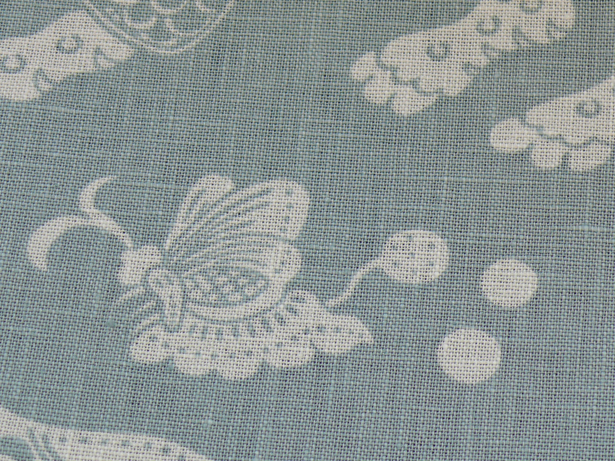 Clarence House Bali Aqua Blue Robbin's Egg Mythical Animals Linen Print Asian Tiger Peacock Fish Phoenix