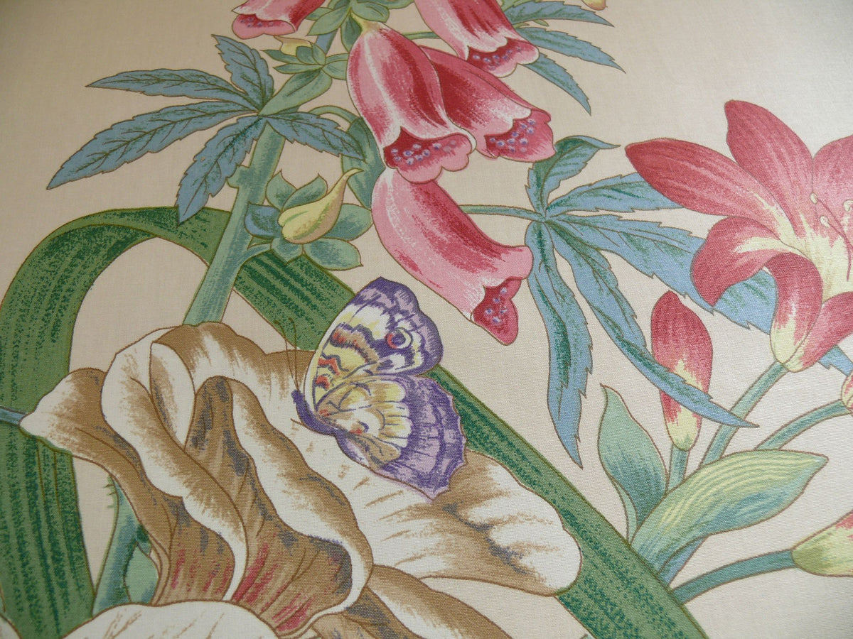 Lee Jofa Gloriana  Butterfly Garden Iris Ocra Camelia Foxglove Chintz MSRP USD 196/y