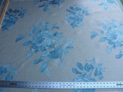 By Yd Lee Jofa Baker Lifestyle Camelia Aqua Blue Brocade Huge Flower Woven MSRP USD 196/y