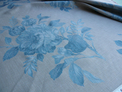 By Yd Lee Jofa Baker Lifestyle Camelia Aqua Blue Brocade Huge Flower Woven MSRP USD 196/y