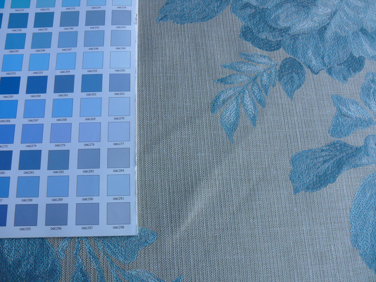 By Yd Lee Jofa Baker Lifestyle Camelia Aqua Blue Brocade Huge Flower Woven MSRP USD 196/y