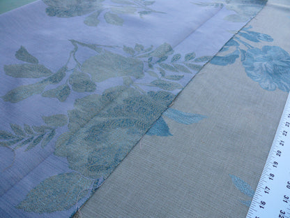 By Yd Lee Jofa Baker Lifestyle Camelia Aqua Blue Brocade Huge Flower Woven MSRP USD 196/y