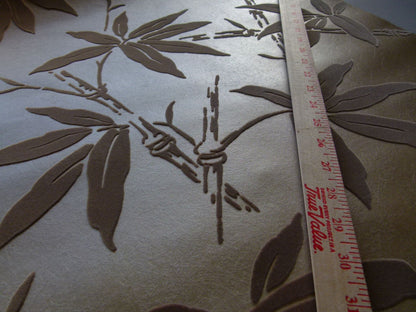 Lee Jofa J P & J Baker Bamboo Flock Bronze/pewter Wallpaper Bamboo Grove Chinoiserie Double Roll 10.9Y MSRP$220