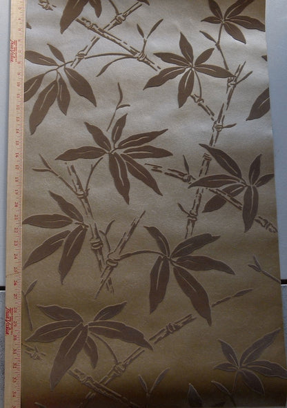 Lee Jofa J P & J Baker Bamboo Flock Bronze/pewter Wallpaper Bamboo Grove Chinoiserie Double Roll 10.9Y MSRP$220