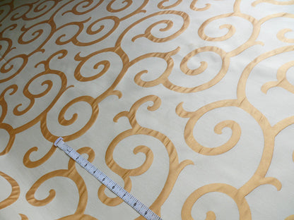 Scalamandre Peach White Swirl Silk Organza Pocket Weave Semi Sheer