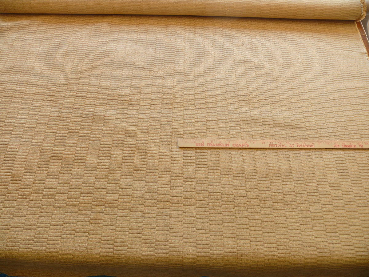 Bty Scalamandre Donald Texture Gold Rayon Chenille Jacquard Rayon Cotton Tan
