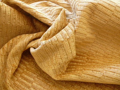 Bty Scalamandre Donald Texture Gold Rayon Chenille Jacquard Rayon Cotton Tan