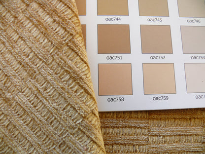 Bty Scalamandre Donald Texture Gold Rayon Chenille Jacquard Rayon Cotton Tan