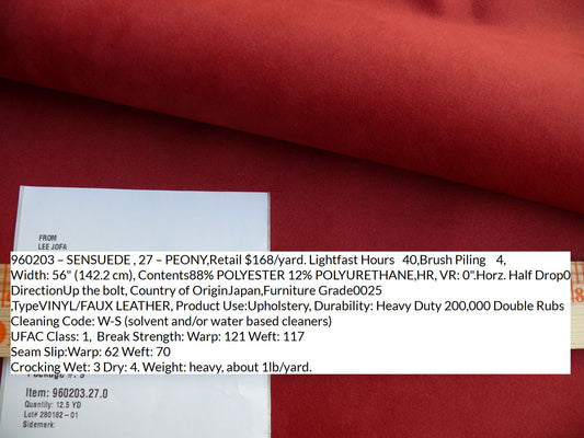 by yard Lee Jofa Japanese Sensuede Peony Pink Crisp Red Solid Polyester MSRP USD 168/Y