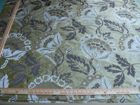 Lee Jofa Oriana Silk Gold Large Poppy Flower Embroidery Art Nouveau MSRP USD 296/y