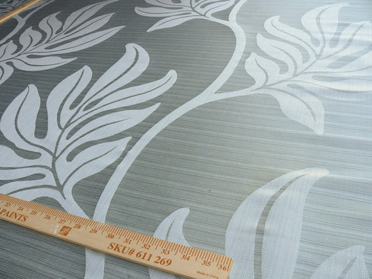 Lee Jofa Leave Strie Seafoam Green Monstera Foliage Tropical Rain Forest Silk MSRP USD 328/Y