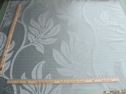 Lee Jofa Leave Strie Seafoam Green Monstera Foliage Tropical Rain Forest Silk MSRP USD 328/Y