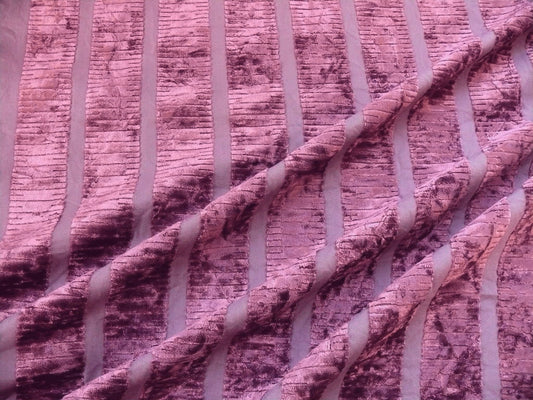 Bty Kravet Cut Velvet Silky Stripe Deep Purple Eggplant MSRP USD 208
