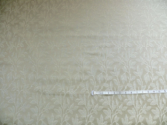By yard Lee Jofa Gracefield Damask "LINEN" Taupe Grey Foliage Vine Cotton Art Nouveau from France MSRP 156/Y