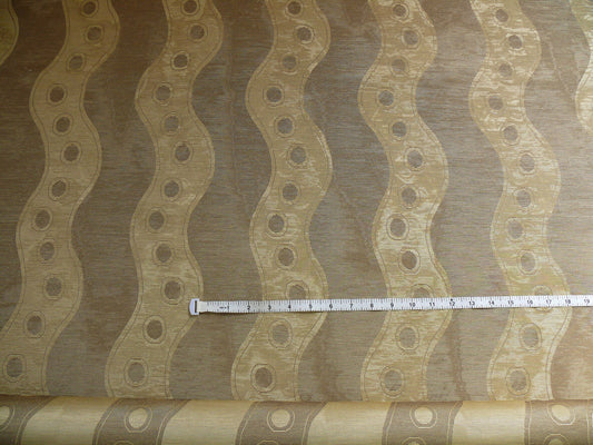 Lee Jofa Tivoli Moire River Curvy Stripe "taupe" Grey Silver Strie from France Linen Cotton Blend