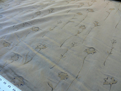 Scalamandre  Grey Watkins Orissa Semi Sheer Copper Silk Double Organza Damask Tulip Wildflower MSRP USD 212/Y