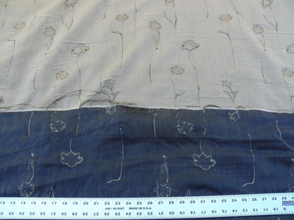 Scalamandre  Grey Watkins Orissa Semi Sheer Copper Silk Double Organza Damask Tulip Wildflower MSRP USD 212/Y