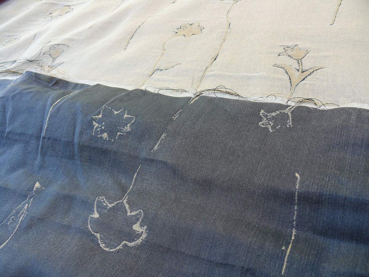 Scalamandre  Grey Watkins Orissa Semi Sheer Copper Silk Double Organza Damask Tulip Wildflower MSRP USD 212/Y