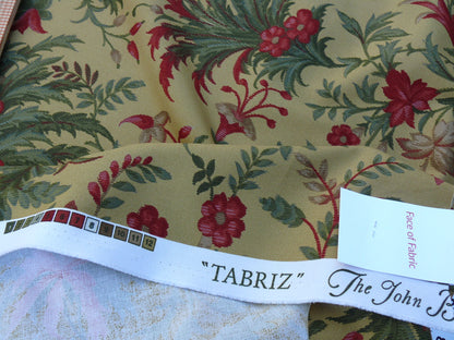 by yard Old World Weavers Tabriz Fonthill Persian Rug Gold  Pink Flower On Yellow MSRP USD 204/y