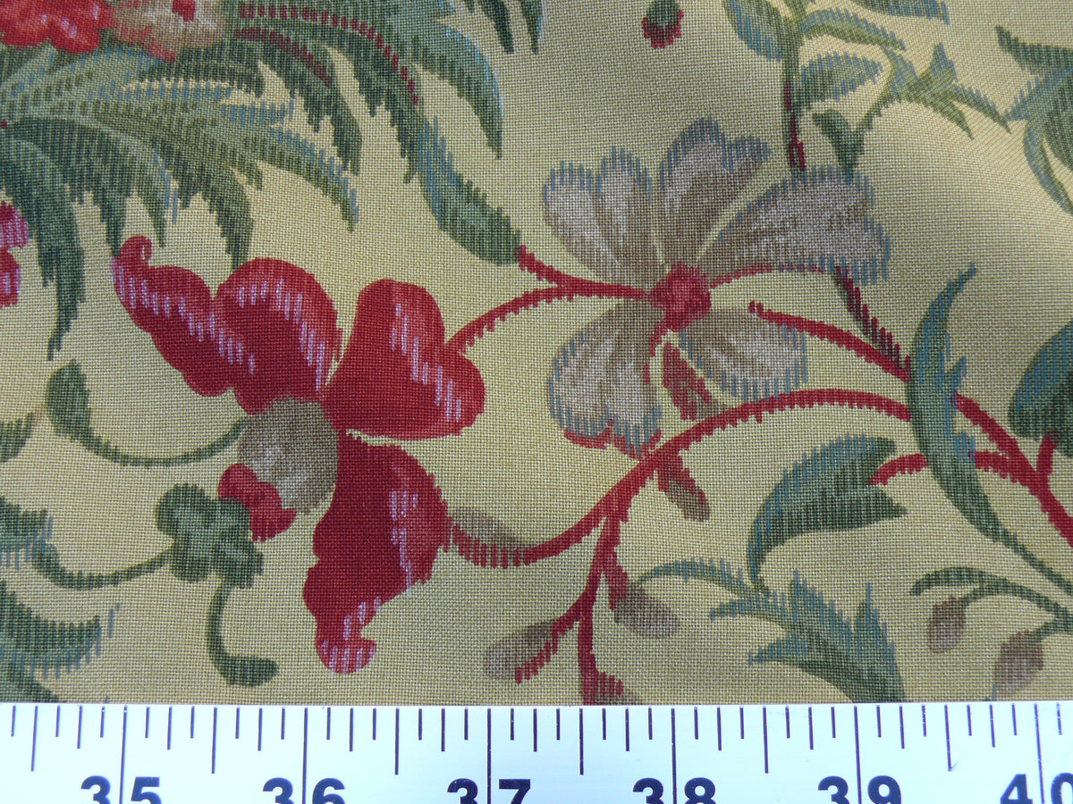 by yard Old World Weavers Tabriz Fonthill Persian Rug Gold  Pink Flower On Yellow MSRP USD 204/y