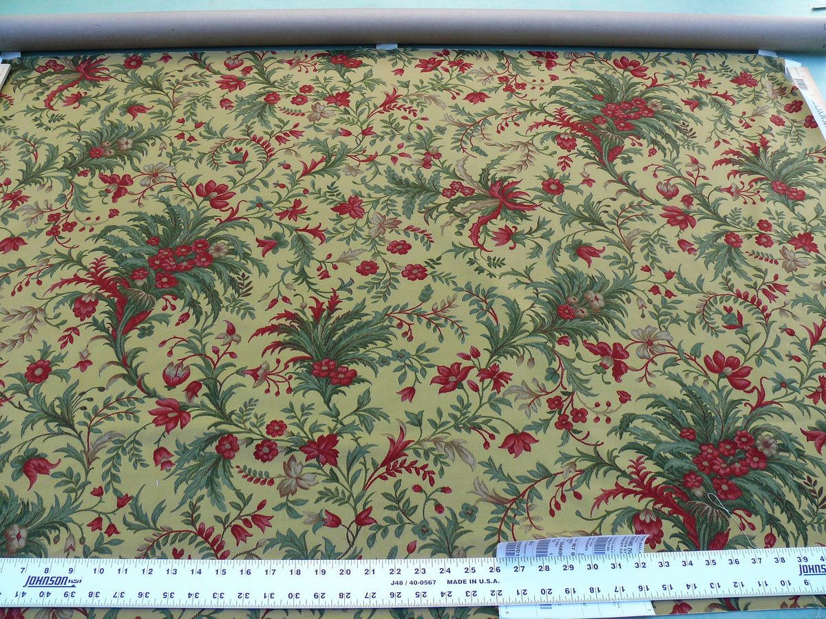by yard Old World Weavers Tabriz Fonthill Persian Rug Gold  Pink Flower On Yellow MSRP USD 204/y