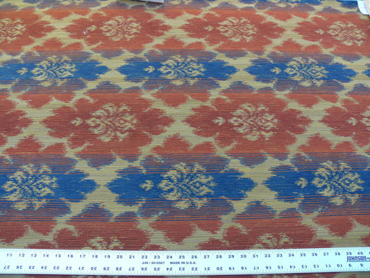 Scalamandre Accademy Ikat Persian Heavy Orange Red Blue Purple Earthy MSRP USD 148/Y