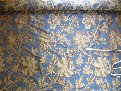 By Yd 100%silk Lampas Mythical Huge Tree Of Life Empire Blue Yellow Brown MSRP USD 328/Y 507 Empire