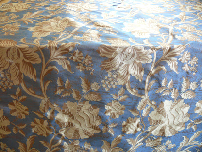 By Yd 100%silk Lampas Mythical Huge Tree Of Life Empire Blue Yellow Brown MSRP USD 328/Y 507 Empire