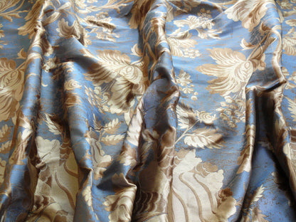 By Yd 100%silk Lampas Mythical Huge Tree Of Life Empire Blue Yellow Brown MSRP USD 328/Y 507 Empire