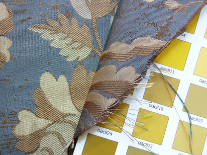 By Yd 100%silk Lampas Mythical Huge Tree Of Life Empire Blue Yellow Brown MSRP USD 328/Y 507 Empire