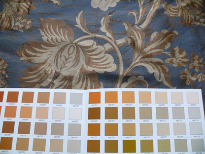 By Yd 100%silk Lampas Mythical Huge Tree Of Life Empire Blue Yellow Brown MSRP USD 328/Y 507 Empire