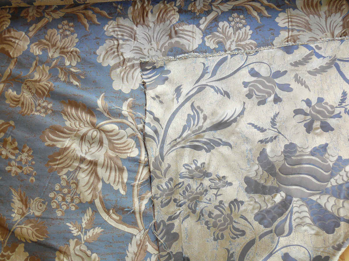 By Yd 100%silk Lampas Mythical Huge Tree Of Life Empire Blue Yellow Brown MSRP USD 328/Y 507 Empire