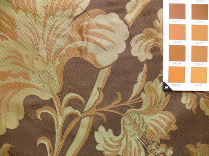 By Yd 100%silk Lampas Mythical Huge Tree Of Life Cocoa Brown Beige MSRP USD 328/Y 507 Cocoa