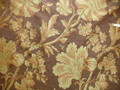 By Yd 100%silk Lampas Mythical Huge Tree Of Life Cocoa Brown Beige MSRP USD 328/Y 507 Cocoa
