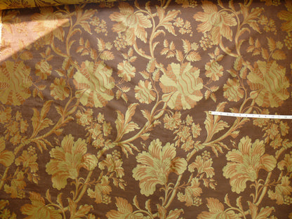 By Yd 100%silk Lampas Mythical Huge Tree Of Life Cocoa Brown Beige MSRP USD 328/Y 507 Cocoa