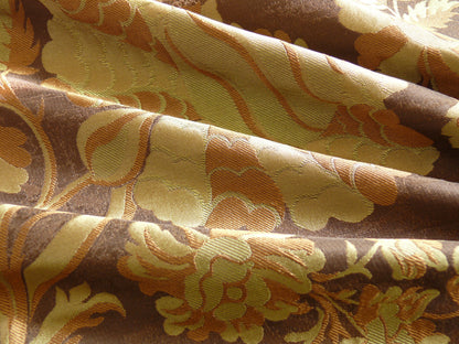 By Yd 100%silk Lampas Mythical Huge Tree Of Life Cocoa Brown Beige MSRP USD 328/Y 507 Cocoa