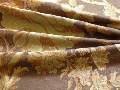 By Yd 100%silk Lampas Mythical Huge Tree Of Life Cocoa Brown Beige MSRP USD 328/Y 507 Cocoa