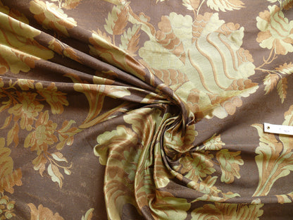 By Yd 100%silk Lampas Mythical Huge Tree Of Life Cocoa Brown Beige MSRP USD 328/Y 507 Cocoa