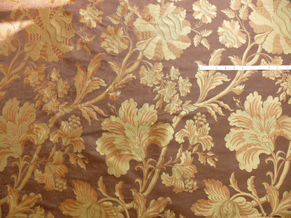 By Yd 100%silk Lampas Mythical Huge Tree Of Life Cocoa Brown Beige MSRP USD 328/Y 507 Cocoa