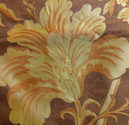 By Yd 100%silk Lampas Mythical Huge Tree Of Life Cocoa Brown Beige MSRP USD 328/Y 507 Cocoa