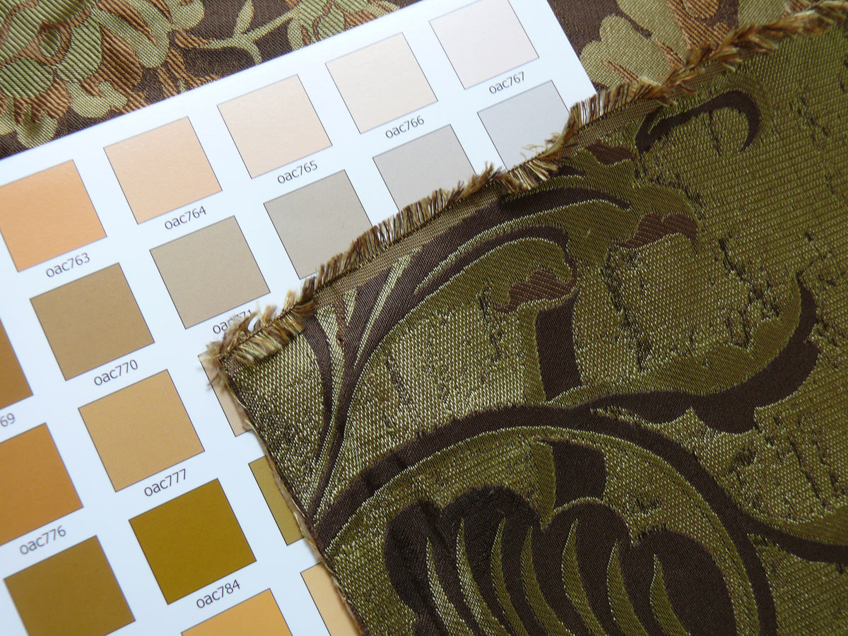 By Yd 100%silk Lampas Mythical Huge Tree Of Life Cocoa Brown Beige MSRP USD 328/Y 507 Cocoa