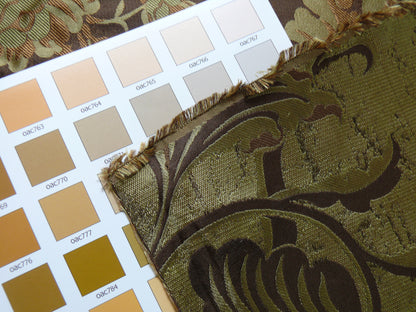 By Yd 100%silk Lampas Mythical Huge Tree Of Life Cocoa Brown Beige MSRP USD 328/Y 507 Cocoa