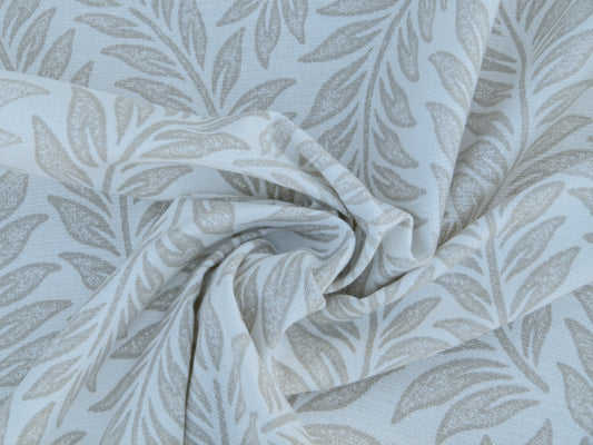 Scalamandre Willow Tree Linen Cotton - Beige On White