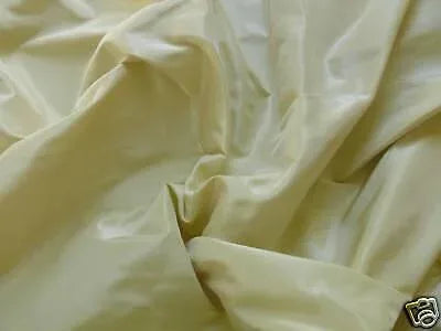 By Yard Hiend 100%silk Taffeta Parchment Lite Butter White Pale Yellow Sku T14