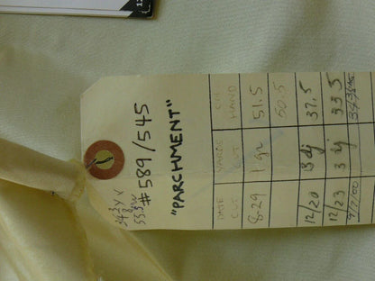 By Yard Hiend 100%silk Taffeta Parchment Lite Butter White Pale Yellow Sku T14