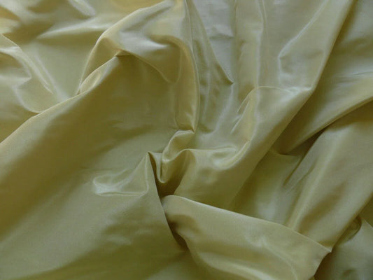 By Yard Hiend 100%silk Taffeta Parchment Lite Butter White Pale Yellow Sku T14
