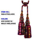 Samuel &amp; Sons Bagatelle MUSÉE Silk Double Tieback with Jasmines Silk Cotton Wood MSRP USD 1500 Each