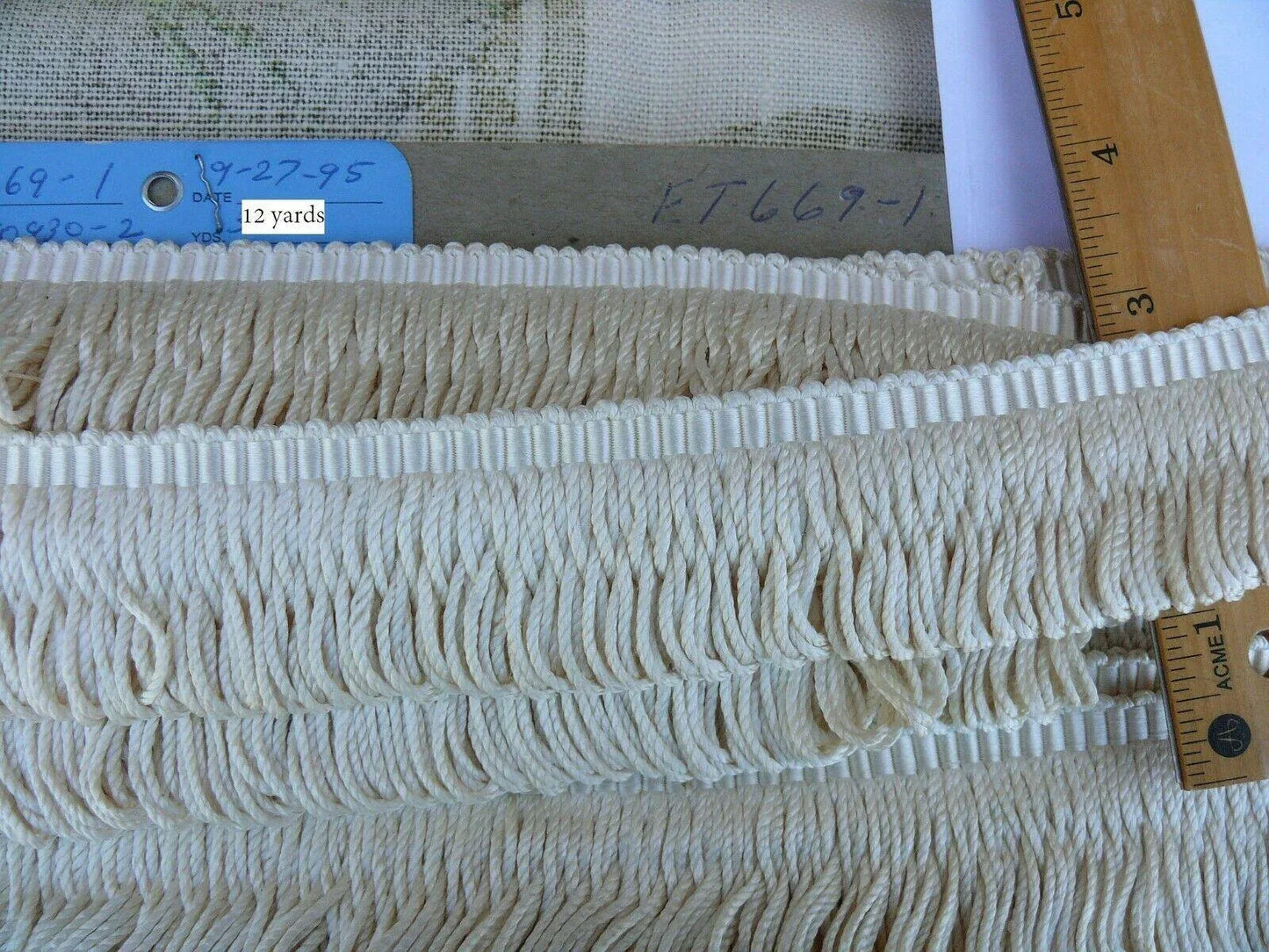 By Yard Scalamandre 100% Silk Loop Fringe Trim Cream Pearl White Ft669-1 MSRP USD 285/Y!